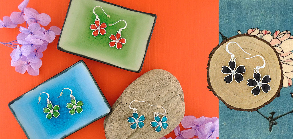Cherry blossom flower earrings as a perfect gift idea for her