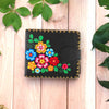 98-116: Flower embroidered medium wallet