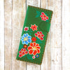 98-218: Mexican hibiscus flower embroidered vegan large flat wallet