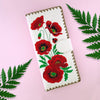 98-227: Poppy embroidered vegan large flat wallet