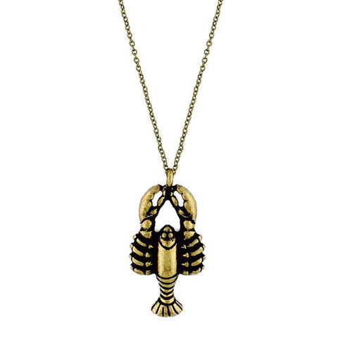 Online shopping for vintage style Lobster necklace from Riya collection by PETA approved vegan brand LAVISHY. Great gift for you or your girlfriend, wife, co-worker, friend & family. More fashion accessories for wholesale at www.lavishy.com for gift shop, clothing & fashion accessories boutique, book store since 2001.