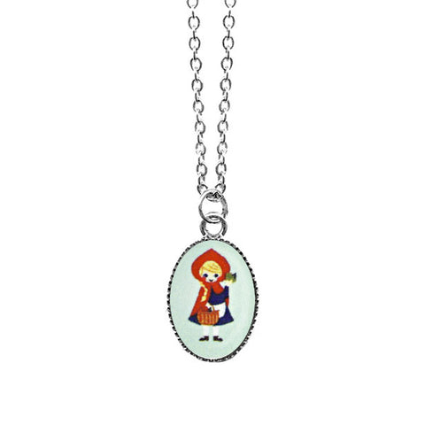 Online shopping for LAVISHY cute & dainty rhodium plated Little Red Riding Hood necklace. Fun to wear, make a playful gift for family & friends. Come with FREE gift box. Wholesale at www.lavishy.com for gift shop, clothing & fashion accessories boutique, book store in Canada, USA & worldwide since 2001.