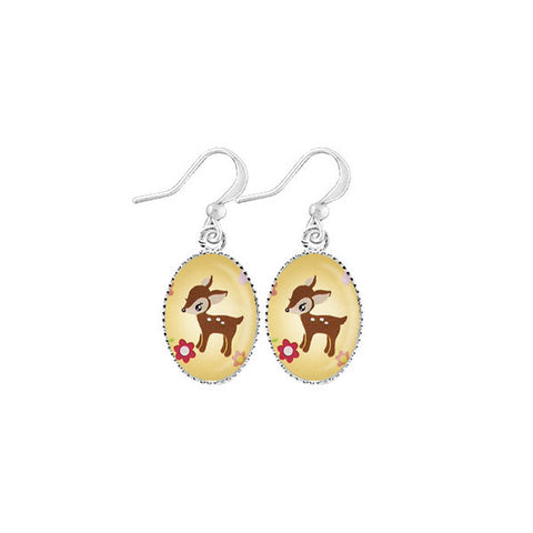 Online shopping for LAVISHY cute & dainty rhodium plated deer earrings. Fun to wear, make a playful gift for family & friends. Come with FREE gift box. Wholesale at www.lavishy.com for gift shop, clothing & fashion accessories boutique, book store in Canada, USA & worldwide since 2001.