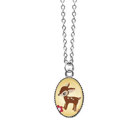 Online shopping for LAVISHY cute & dainty rhodium plated deer necklace. Fun to wear, make a playful gift for family & friends. Come with FREE gift box. Wholesale at www.lavishy.com for gift shop, clothing & fashion accessories boutique, book store in Canada, USA & worldwide since 2001.