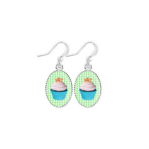 Online shopping for LAVISHY cute & dainty rhodium plated cupcake earrings. Fun to wear, make a playful gift for family & friends. Come with FREE gift box. Wholesale at www.lavishy.com for gift shop, clothing & fashion accessories boutique, book store in Canada, USA & worldwide since 2001.