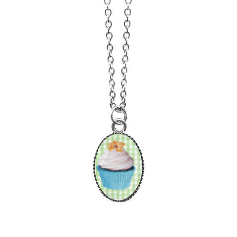 Online shopping for LAVISHY cute & dainty rhodium plated cupcake necklace. Fun to wear, make a playful gift for family & friends. Come with FREE gift box. Wholesale at www.lavishy.com for gift shop, clothing & fashion accessories boutique, book store in Canada, USA & worldwide since 2001.