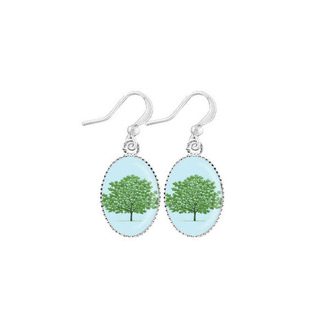 LAVISHY handmade cute & dainty tree rhodium plated earrings