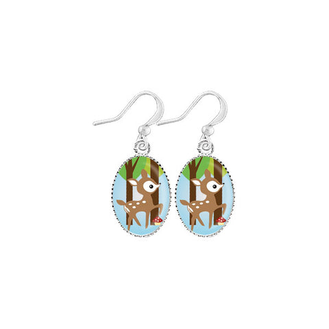 LAVISHY handmade cute & dainty deer rhodium plated earrings