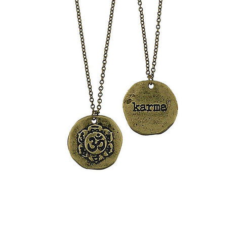 LAVISHY handmade reversible OM & karma pendant necklace. Wholesale available at www.lavishy.com