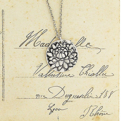LAVISHY handmade reversible chrysanthemum flower & strength pendant necklace. Wholesale available at www.lavishy.com