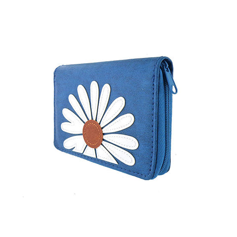 Online shopping for LAVISHY fun & playful applique vegan leather cardholder with adorable daisy flower applique.  It's Eco-friendly, ethically made, cruelty free. A great gift for you or your friends & family. Wholesale available at www.lavishy.com with many unique & fun fashion accessories.