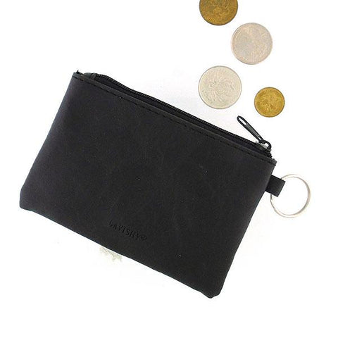 LAVISHY owl applique vegan leather key ring coin purse