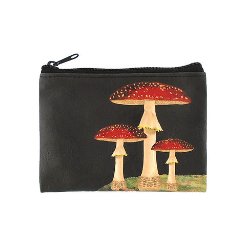 LAVISHY vintage style amanita muscaria mushroom print vegan coin purse
