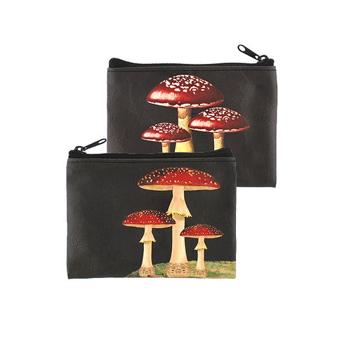 LAVISHY vintage style amanita muscaria mushroom print vegan coin purse