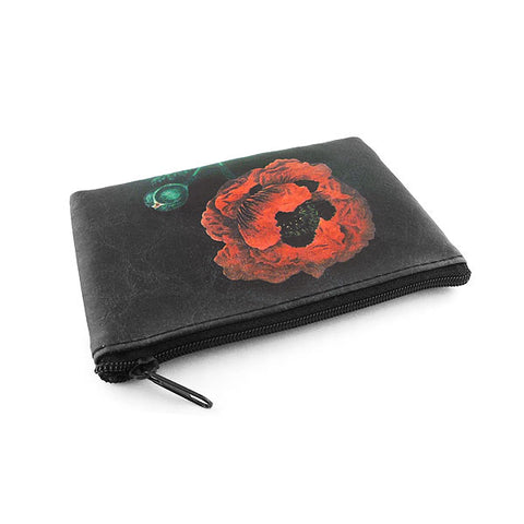 Online shopping for vegan brand LAVISHY's charming vintage style poppy flower print vegan coin purse. Great for everyday use, fun gift for family & friends. Wholesale at www.lavishy.com for gift shop, clothing & fashion accessories boutique, book store in Canada, USA & worldwide since 2001.