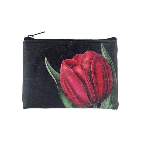 LAVISHY charming vintage style tulip flower print vegan coin purse. Great for everyday use, fun gift for family & friends. Wholesale at www.lavishy.com for gift shop, clothing & fashion accessories boutique, book store in Canada, USA & worldwide since 2001.