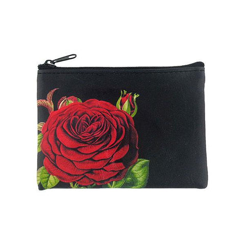 LAVISHY charming vintage style rose flower print vegan coin purse. Great for everyday use, fun gift for family & friends. Wholesale at www.lavishy.com for gift shop, clothing & fashion accessories boutique, book store in Canada, USA & worldwide since 2001.