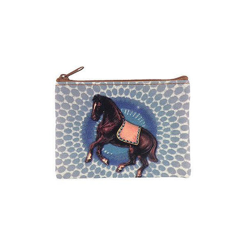 Online shopping for vegan brand LAVISHY's vintage style horse & American Southwest pattern print vegan coin purse. Great for everyday use, fun gift for family & friends. Wholesale at www.lavishy.com for gift shops, clothing & fashion accessories boutiques, book stores in Canada, USA & worldwide since 2001.