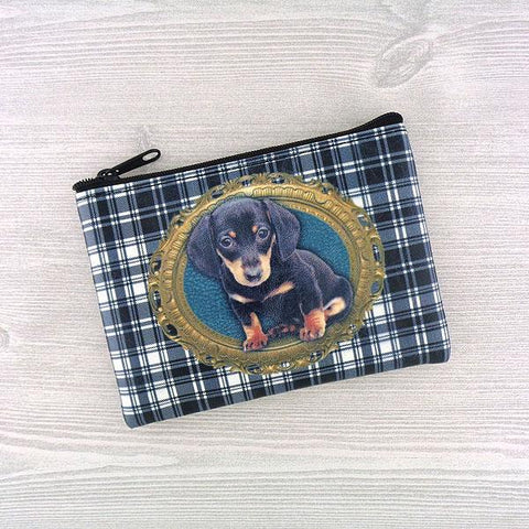 Online shopping for vegan brand LAVISHY's terrier puppy dog & Scottish Tartan pattern print vegan coin purse. Great for everyday use, fun gift for family & friends. Wholesale at www.lavishy.com for gift shops, clothing & fashion accessories boutiques, book stores in Canada, USA & worldwide since 2001.