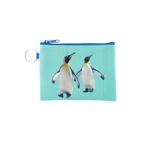 LAVISHY's key ring vegan coin purse with penguin print. Great for everyday use, travel & gift for friends & family. Wholesale at www.lavishy.com for gift shops, fashion accessories & clothing boutiques, book stores worldwide since 2001.