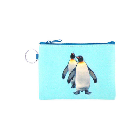 LAVISHY's key ring vegan coin purse with penguin print. Great for everyday use, travel & gift for friends & family. Wholesale at www.lavishy.com for gift shops, fashion accessories & clothing boutiques, book stores worldwide since 2001.