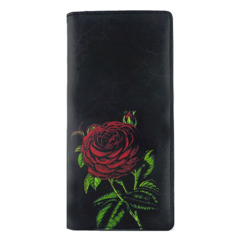 LAVISHY vintage style rose flower print vegan large wallet