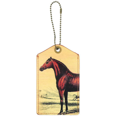 Online shopping for vegan brand LAVISHY's vegan/faux leather vintage style horse print vegan luggage tag. It's a great gift idea for you or your friends & family. Wholesale available to gift shop, boutique store & corporate buyers at www.lavishy.com with many unique & fun fashion accessories & travel accessories.
