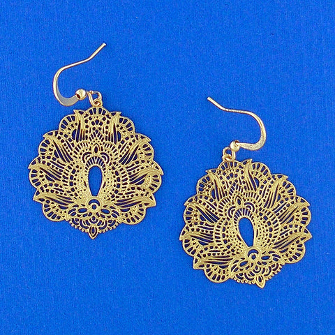66-038: Silver/gold plated filigree earrings
