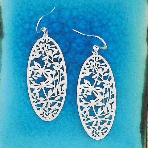 66-040: Silver/gold plated filigree earrings