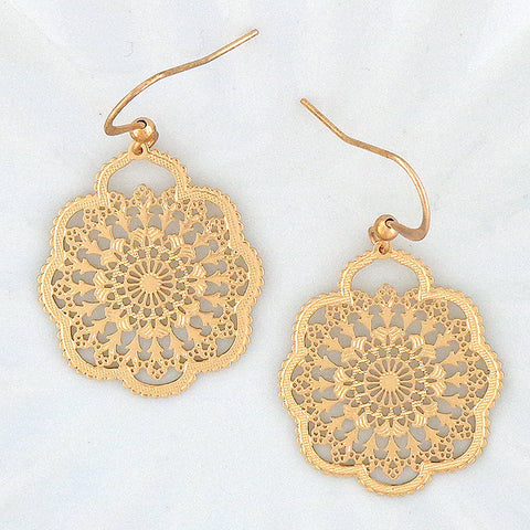 66-042: Silver/gold plated filigree earrings