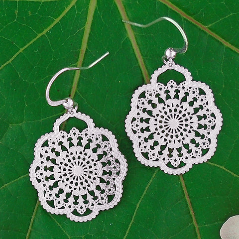 66-042: Silver/gold plated filigree earrings