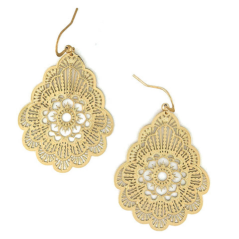66-044: Silver/gold plated filigree earrings