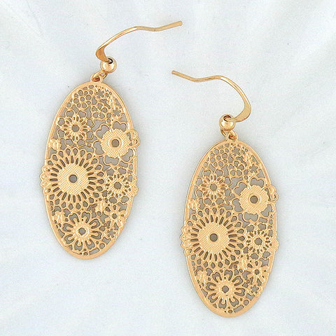 66-045: Silver/gold plated filigree earrings