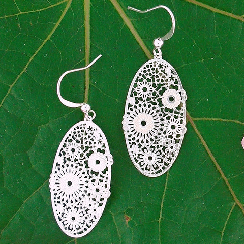 66-045: Silver/gold plated filigree earrings