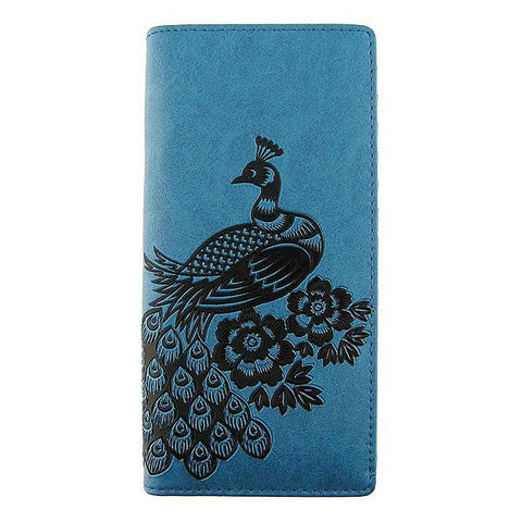 LAVISHY Eco-friendly embossed peacock vegan large wallet for women