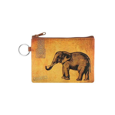Online shopping for LAVISHYping for vegan brand LAVISHY's unisex key ring coin purse with vintage style elephant illustration on the old map background print. Great for everyday use, travel & gift for friends & family. Wholesale at www.lavishy.com for gift Online shopping for LAVISHYs, fashion accessories & clothing boutiques, book stores worldwide since 2001.