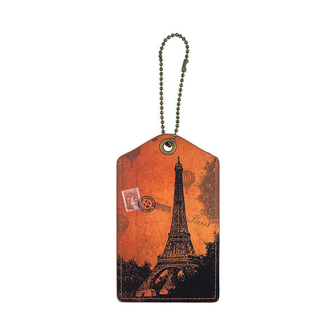 Online shopping for LAVISHY vegan brand LAVISHY's cool unisex vegan/faux leather  luggage tag with vintage style Paris Eiffel Tower print. It's a great gift idea for you or your friends, co-worker & family. Wholesale available at www.lavishy.com