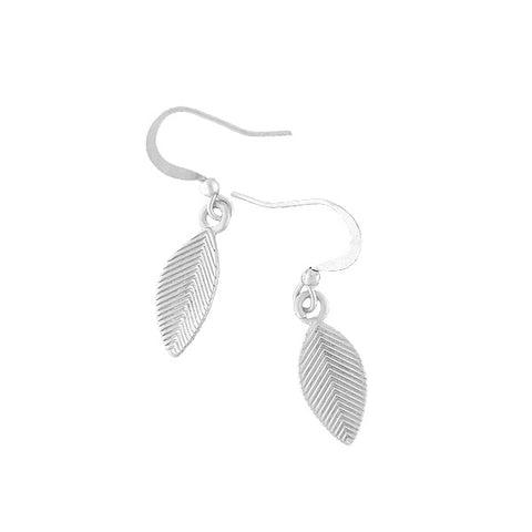 LAVISHY silver/12k gold plated leaf pendant drop earrings