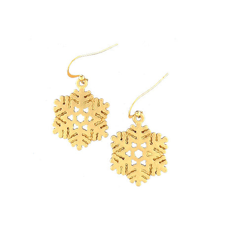 LAVISHY silver/gold plated snowflake pendant drop earrings