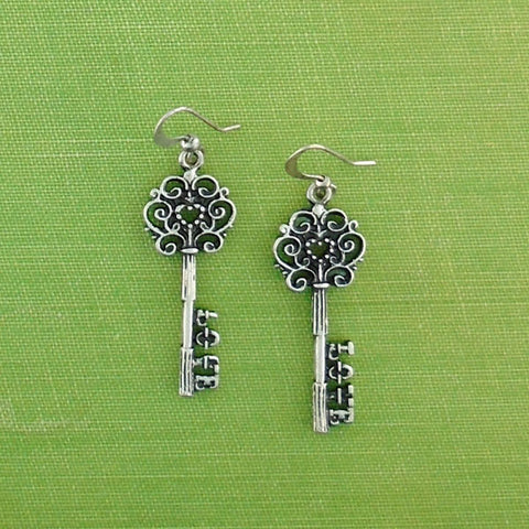 Online shopping for PETA approved vegan brand LAVISHY's unique, beautiful, affordable & meaningful handmade vintage style key of love earrings. A thoughtful gift for you or your girlfriend, wife, co-worker, friend & family. Wholesale at www.lavishy.com with many unique & fun fashion jewelry.