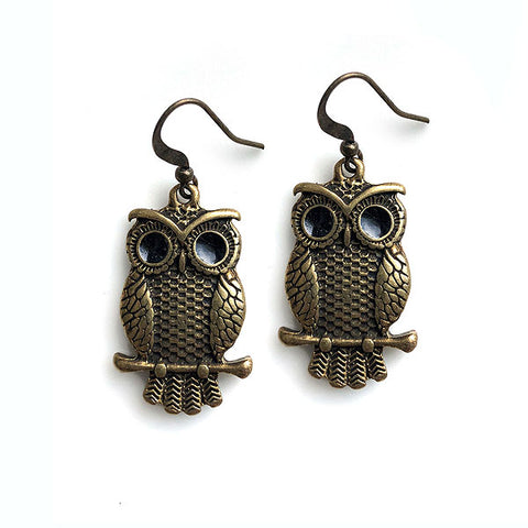 LAVISHY handmade vintage style owl earrings