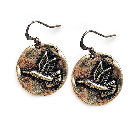 LAVISHY handmade vintage style hummingbird earrings