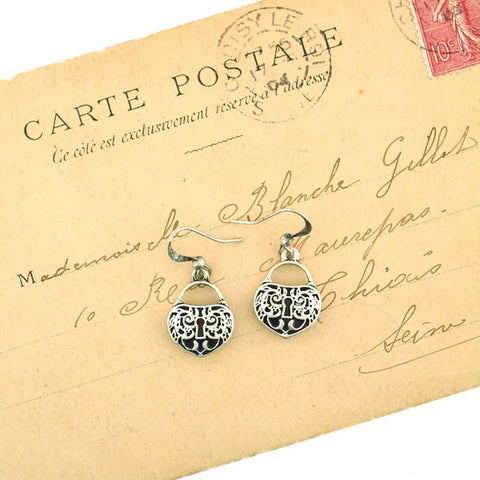LAVISHY handmade vintage style lock earrings