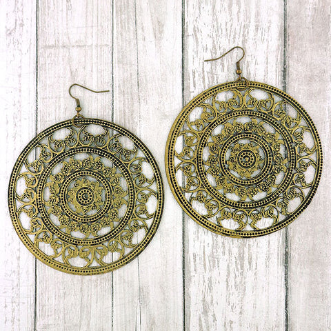 Online shopping for vintage style giant filigree earrings. A thoughtful gift for you or your girlfriend, wife, co-worker, friend & family. Wholesale at www.lavishy.com with many unique & fun fashion jewelry.