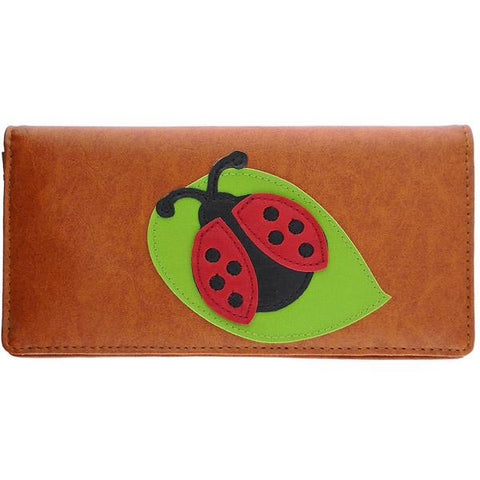 LAVISHY Eco-friendly cruelty free ladybug applique vegan large wallet
