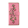 97-113: Cherry embroidered vegan large flat wallet