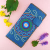 97-178: Suzani pattern embroidered vegan large flat wallet