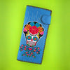 97-193: Sugar skull embroidered vegan large flat wallet