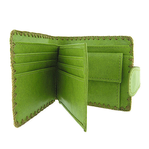 LAVISHY embroidered paisley vegan bifold medium wallet for women