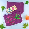 97-591: Hummingbird embroidered vegan small pouch